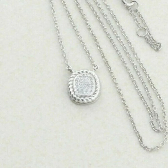 Unbranded Jewelry - Sterling Silver CZ Necklace 16 to 18 inch chain Adjustable